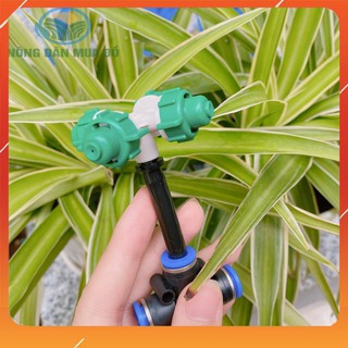 Béc phun sương 4 hướng màu xanh gắn kèm T nối nhanh ống 8mm