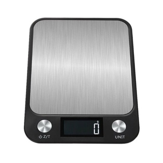 Cân điện tử 10kg/5kg, dải cân từ 1g, màn hình LCD chống nước nhà bếp cân điện tử màu đen mặt INOX
