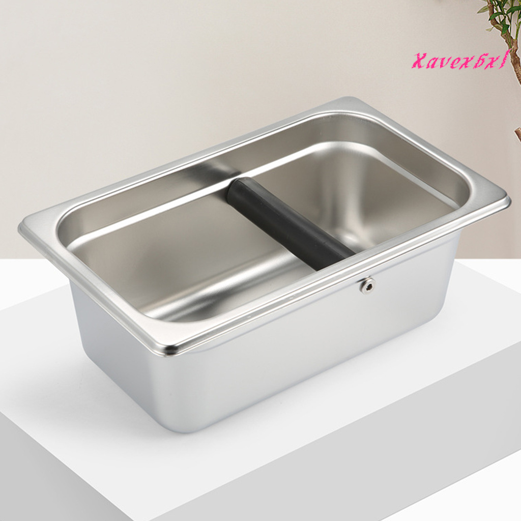 XEL-Coffee Grounds Container Eco-friendly Large Capacity Stainless Steel Coffee Knock Box Supplies for Household