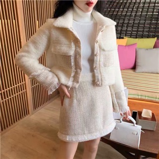 [ORDER] Set dạ Tweet phối lông (ảnh thật ở cuối)