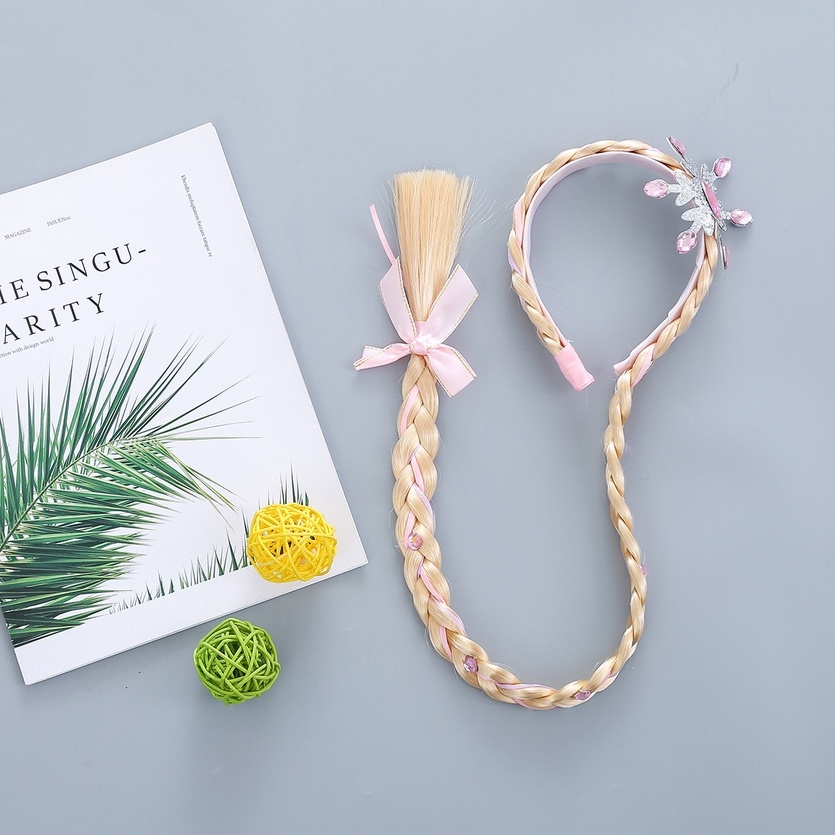 Cài tóc công chúa Elsa với bím tóc dài cho bé gái 3-9 tuổi