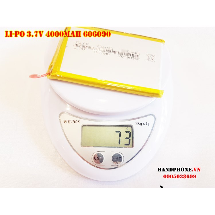 Pin Li-Po 3.7V 606090 4000mAh (Lithium Polyme)