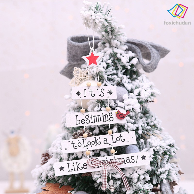 Đồ treo trang trí Giáng Sinh bằng gỗ nhiều màu sắc sinh động
