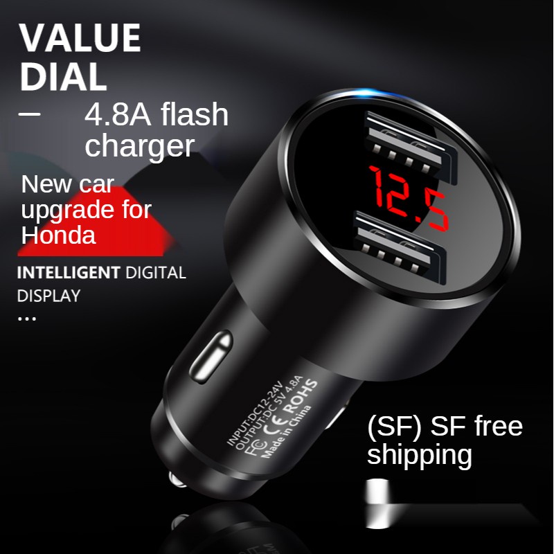 Tẩu Sạc Điện Thoại USB Có Màn Hình Hiển Thị Kỹ Thuật Số Chuyên Dụng Cho Xe Hơi HONDA