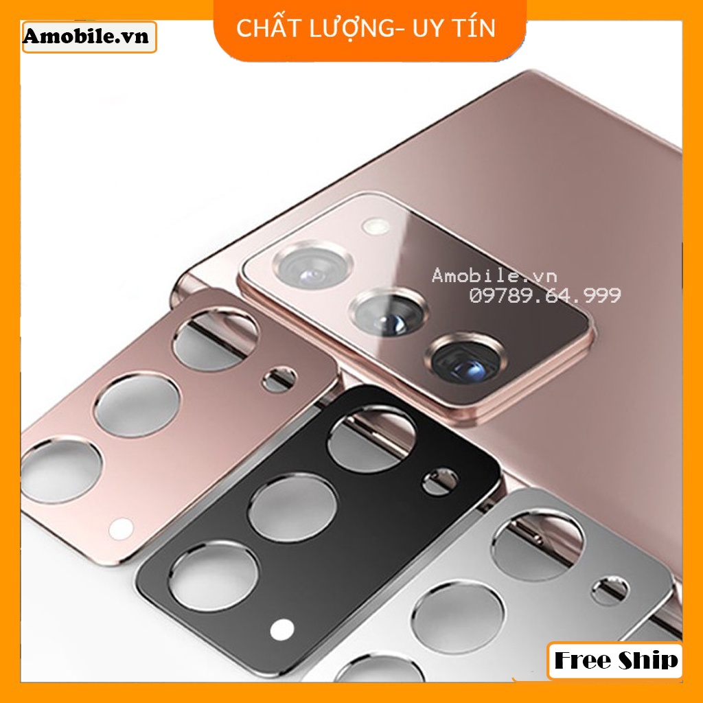 [Free Ship] Dán camera Samsung Galaxy Note 20 Ultra khung kim loại bảo vệ an toàn camera sau 3 màu đen, bạc, vàng hồng