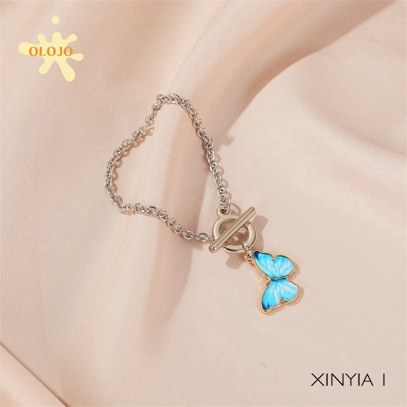 Vòng Tay Hình Bướm Xanh Dương Đơn Giản | BigBuy360 - bigbuy360.vn