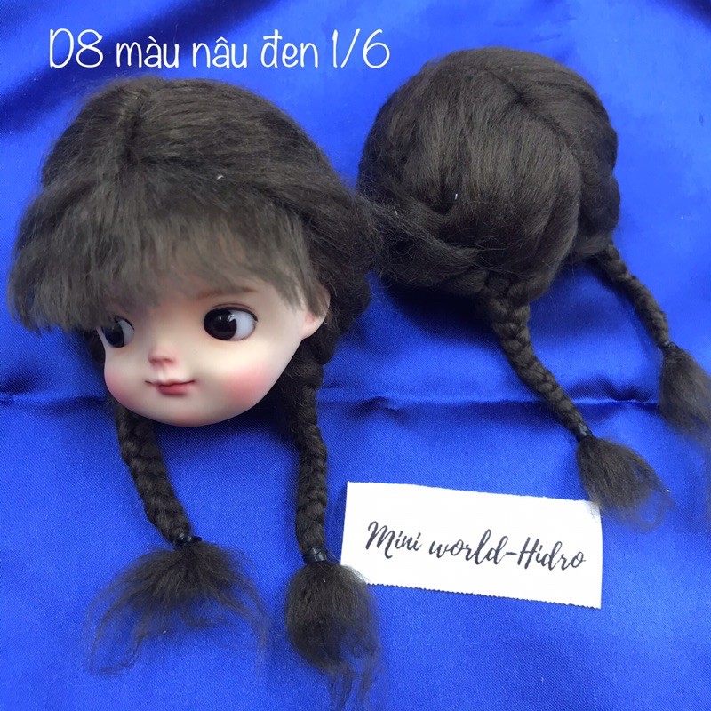 Wig len Tóc giả dành cho búp bê BJD Size 1/6 mong ming meng handmade.