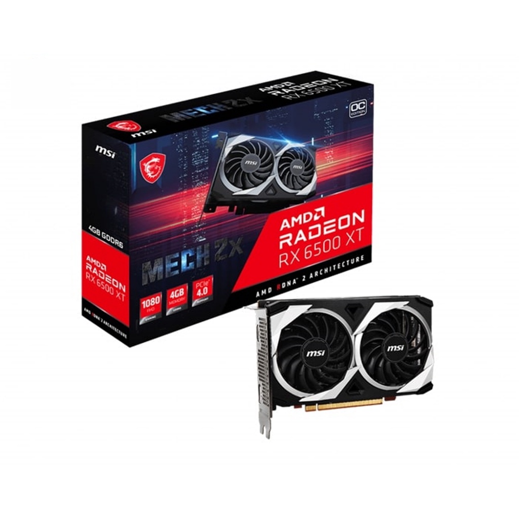 [Mã ELHAMS5 giảm 6% đơn 300K] Card màn hình VGA MSI Radeon RX 6500 XT MECH 2X 4G OC Bảo Hành 36 Tháng