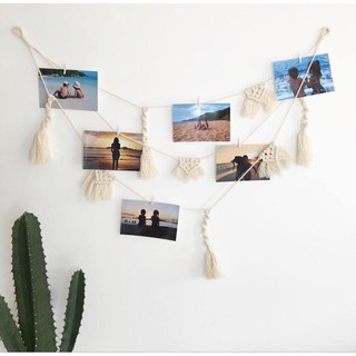 [Giá Ưu Đãi] Dây treo ảnh Macrame trang trí nhà cửa