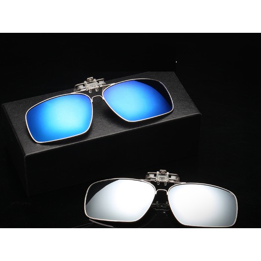 Kẹp kính râm viền bạc + hộp bảo vệ | BigBuy360 - bigbuy360.vn