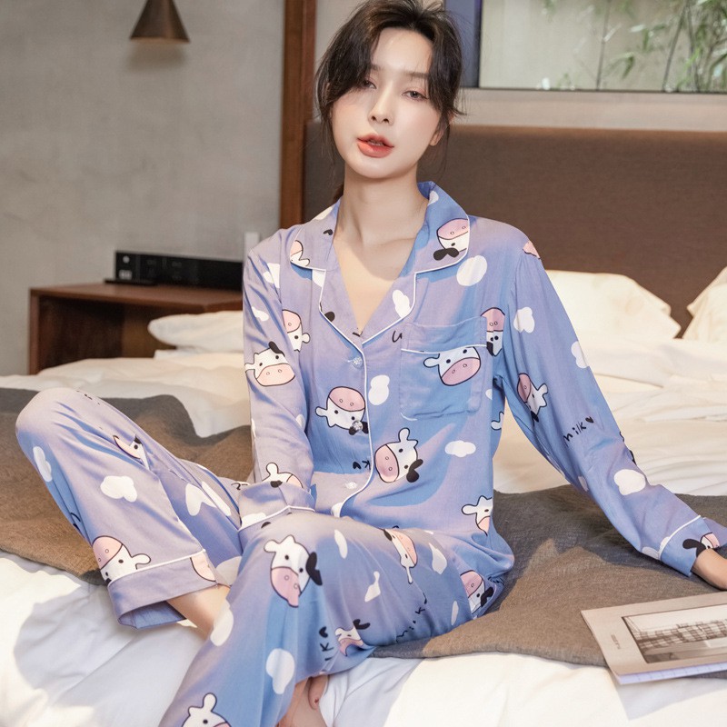 Đồ Bộ Pijama - Set Ngủ Dài Tay Vải Đũi Lụa Nhiều Mẫu Họa Tiết Đơn Giản DDDP02