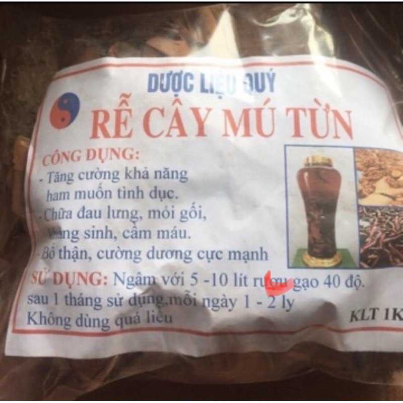 Rễ cây Mú Từn khô chất lượng tốt túi 1kg