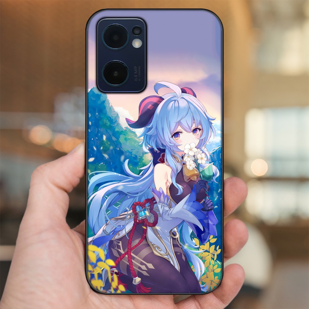 Ốp lưng Oppo Reno 7 5G viền đen in hình Ganyu Genshin Impact