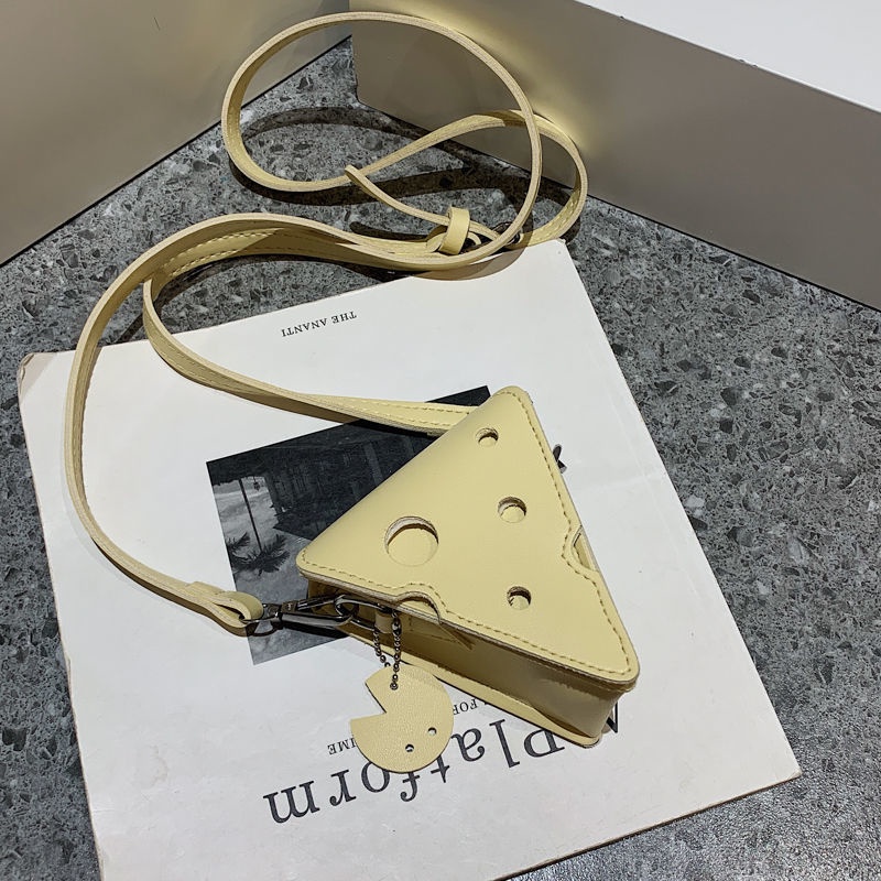 Túi Đeo Chéo Mini Hình Tam Giác Dễ Thương Đựng Son Môi / Tai Nghe