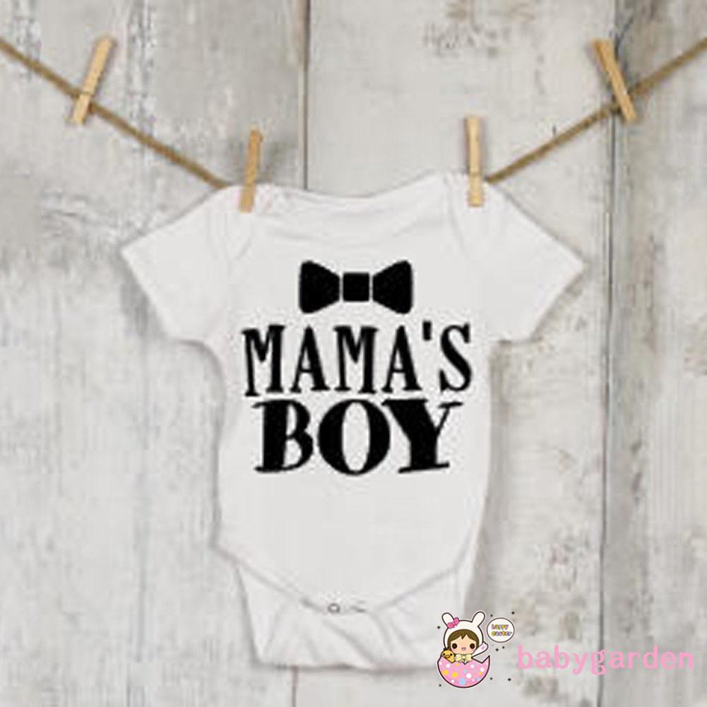 Bộ Áo Liền Quần In Chữ Mama &amp;Apos;S Boy Xinh Xắn Dành Cho Bé