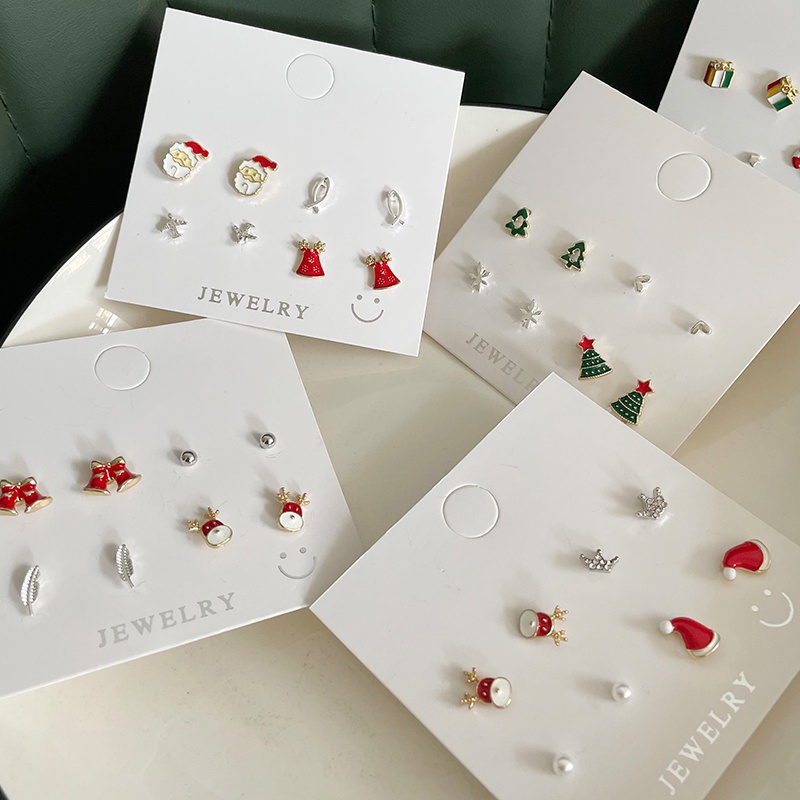 Set 8 Bông Tai Chủ Đề Giáng Sinh Đáng Yêu