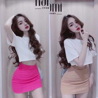 Set áo croptop chân váy midi siêu đẹp lh52