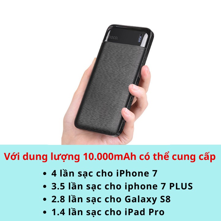 Sạc Dự Phòng [CHÍNH HÃNG]⚡️HOCO CJ1 ✔10.000mAh ✔Cao Cấp ✔Siêu Bền [BẢO HÀNH ĐỔI MỚI] - HunaStore