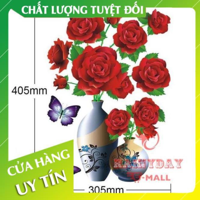 [FreeShip - Hàng loại đẹp] Tranh dán tường 3d, tranh 3d dán tường hình bình hoa đẹp  - LC Store