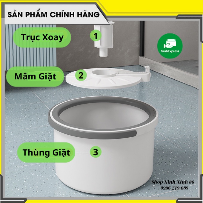 Cây Lau Nhà Thông Minh Tự Tách Nước ❤️TẶNG BÔNG LAU 25K❤️ Sạch Và Nước Bẩn  Đầu Xoay 360 độ Có Van Thoát Nước Tiện Dụng