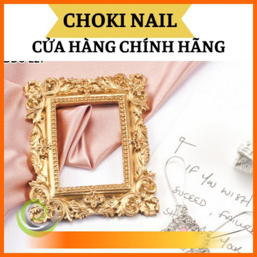 [Hàng Chính Hãng] Khung ảnh mini màu vàng phong cách retro dùng để trang trí, Chụp ảnh mẫu móng nail