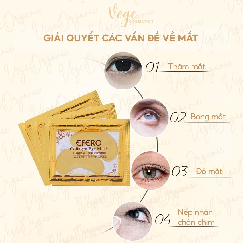 Mặt nạ mắt Collagen Eye Mask Efero VEGE ORGANIC dưỡng giảm bọng chống thâm và nhăn mắt hiệu quả