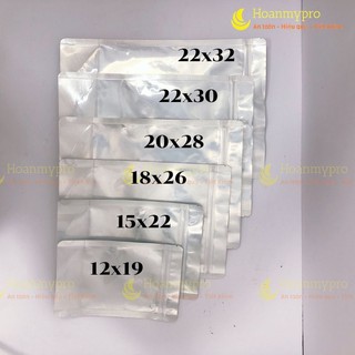 Túi zip bạc đựng thực phẩm 1kg túi zipper đáy đứng 1 mặt bạc dày đẹp BaoBiHoanMypro