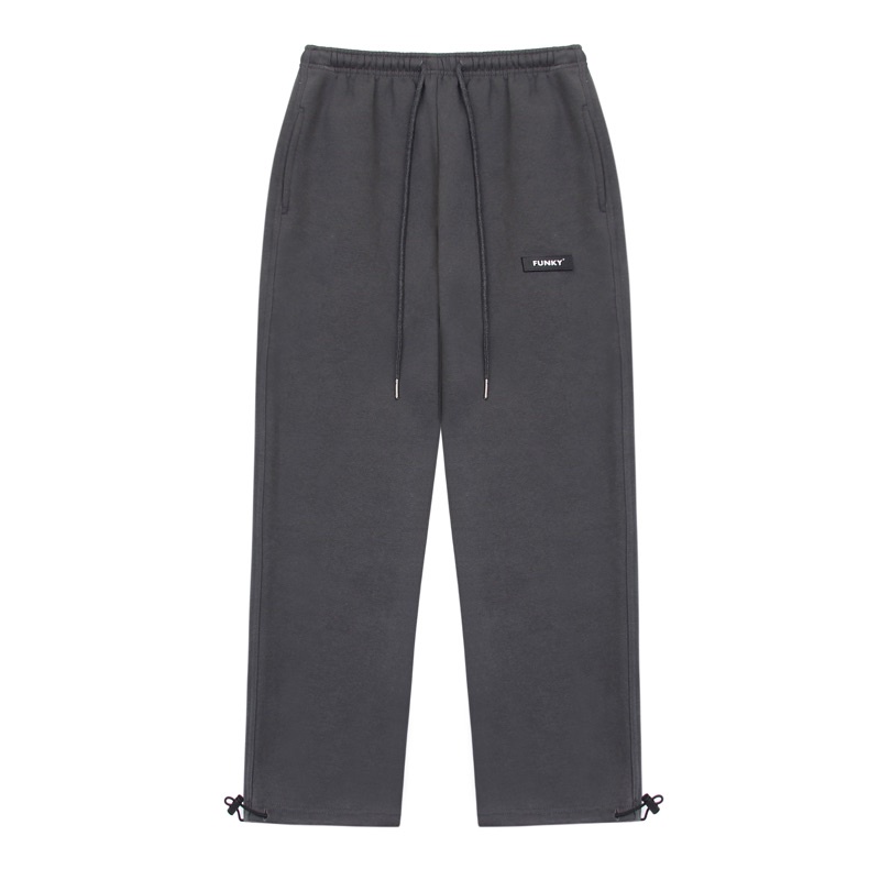 QUẦN DÀI NỈ NAM NỮ UNISEX ỐNG SUÔNG CẠP CHUN MÀU XÁM  CHÌ LOGO FUNKYx