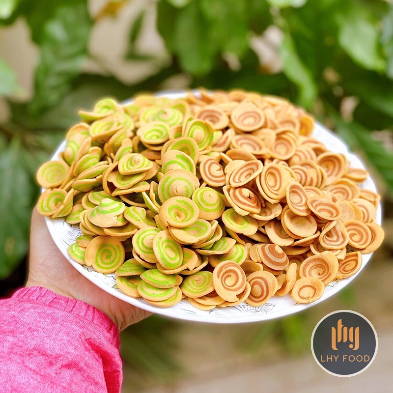 Snack bánh tai heo nhí mix 🍟FREESHIP🍟 350g 2 vị nâu truyền thống và matcha sữa LHYFOOD ăn vặt tuổi thơ Hà Nội