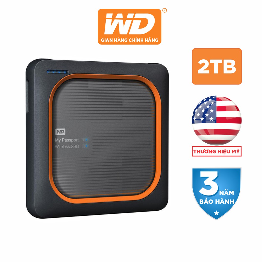 Ổ cứng SSD Di Động WD My Passport Wireless 2TB - WDBAMJ0020BGY-PESN - Hàng Phân Phối Chính Hãng