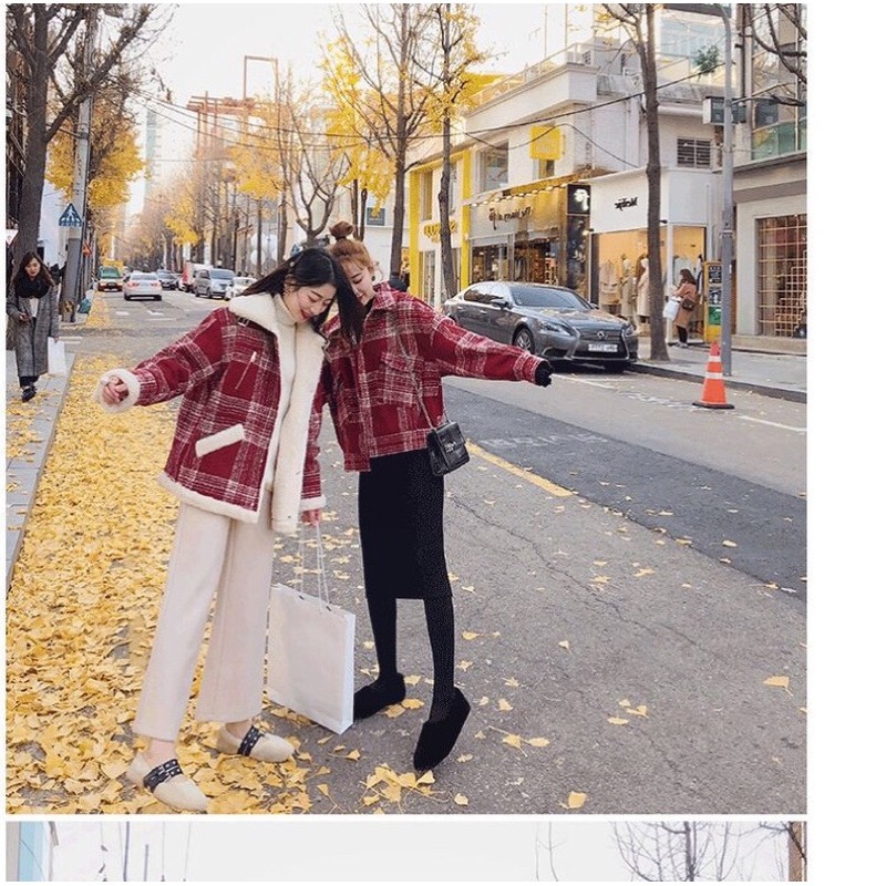 Order Áo khoác kẻ lót lông dày dặn ulzzang | BigBuy360 - bigbuy360.vn