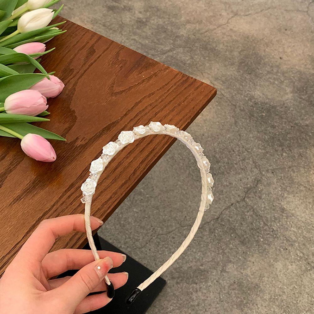 Băng Đô Cài Tóc Đính Hoa Hồng Phong Cách Hàn Quốc Sang Trọng