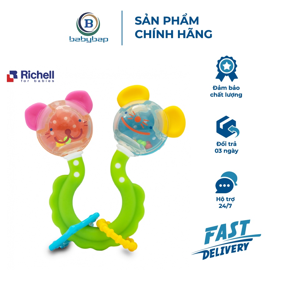 Gặm Nướu Xúc Xắc Richell (Mèo Và Chuột) Phù Hợp Cho Bé Trên 5 Tháng