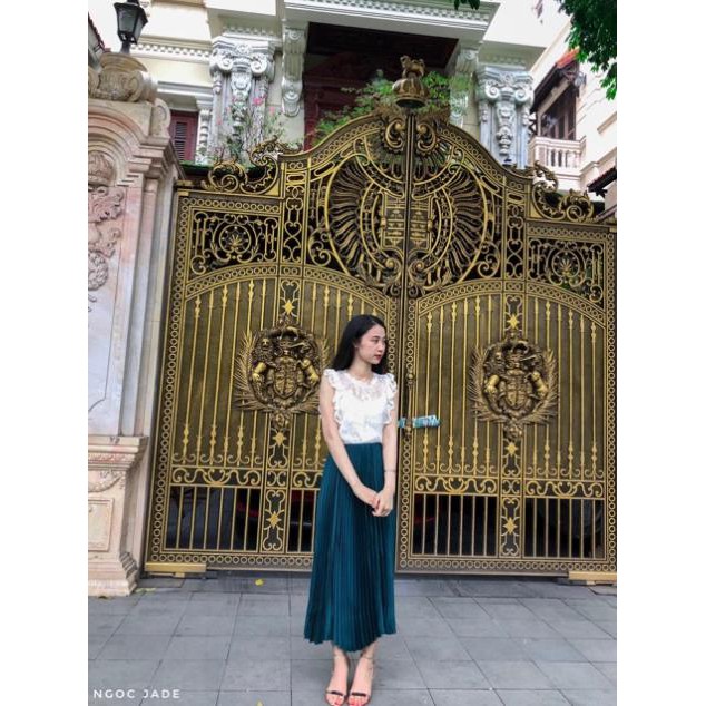 🍀 10.10 10.10 😍 🌸 🍀 9.9 Chân váy xanh Zara mẫu 2019(Pleated Skirt) .. Đẹp . . Đẹp . .