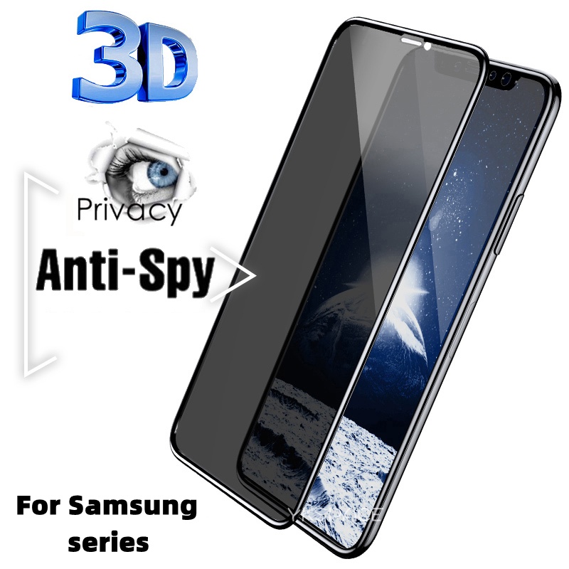Kính Cường Lực 3D Chống Nhìn Trộm Cho Samsung A10 A20 A30 A50 A70 A80 A52 F22 F52 F62 S20FE S21FE S30 S10E S21 Plus