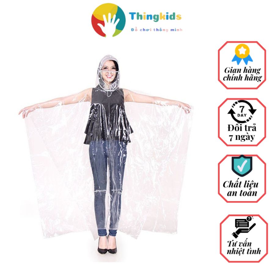 Áo mưa trong suốt 1 đầu và 2 đầu - Thingkids