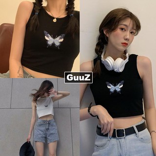 Áo ba lỗ trơn cổ tròn dáng croptop ôm body chất bozip co giãn freesize GUUZ