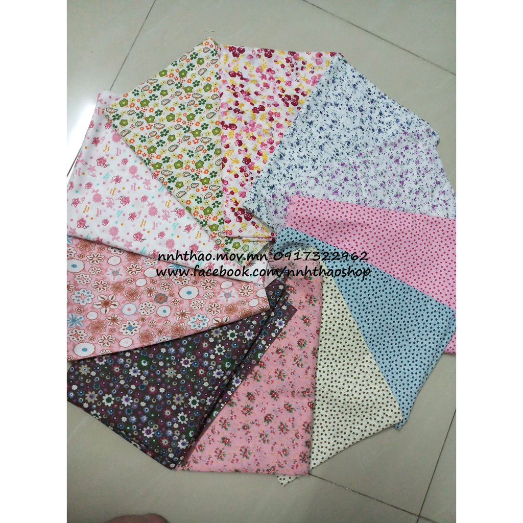 Vải thô, cate hoa văn nhỏ khổ 50x50cm