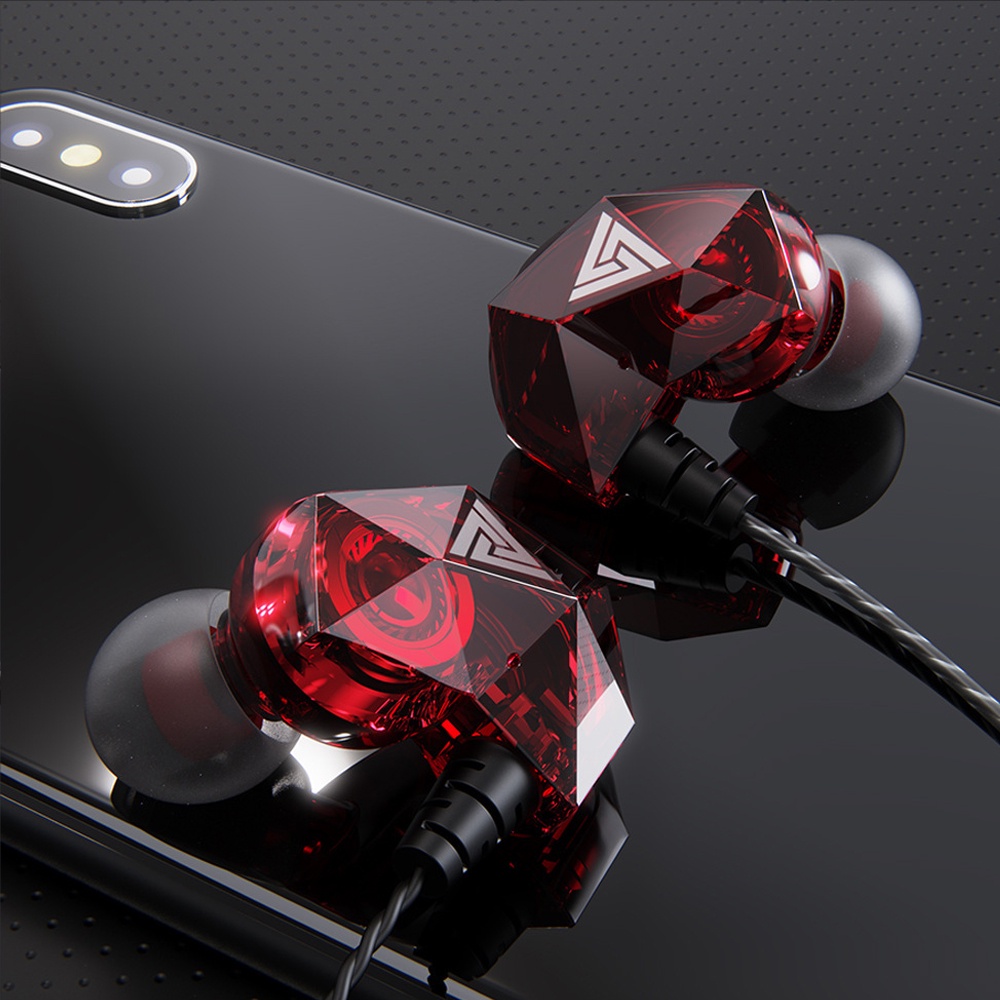 Tai nghe có dây nhét tai gaming chính hãng chống ồn tốt âm thanh HiFi 8D chơi game ngon QKZ- AK2