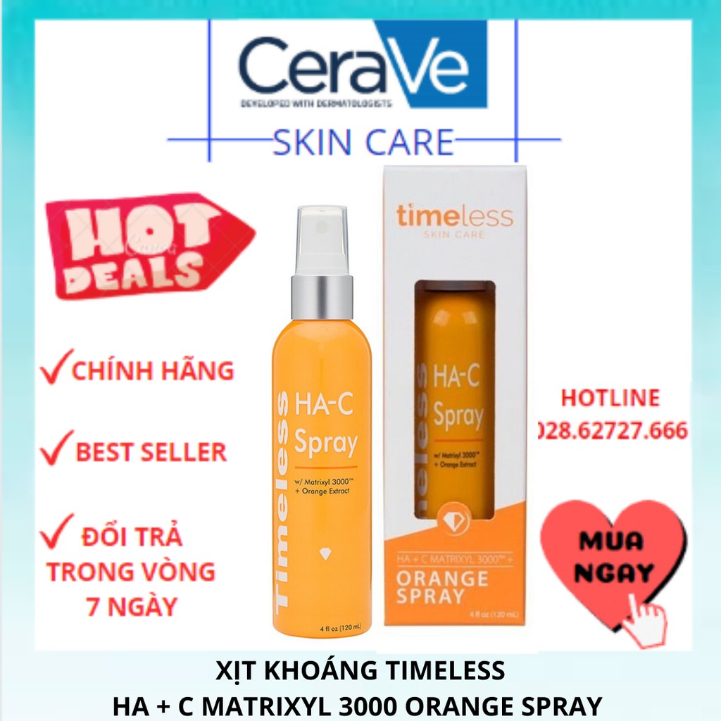 Xịt Khoáng Timeless HA Matrixyl 3000 Orange Spray (120ml)