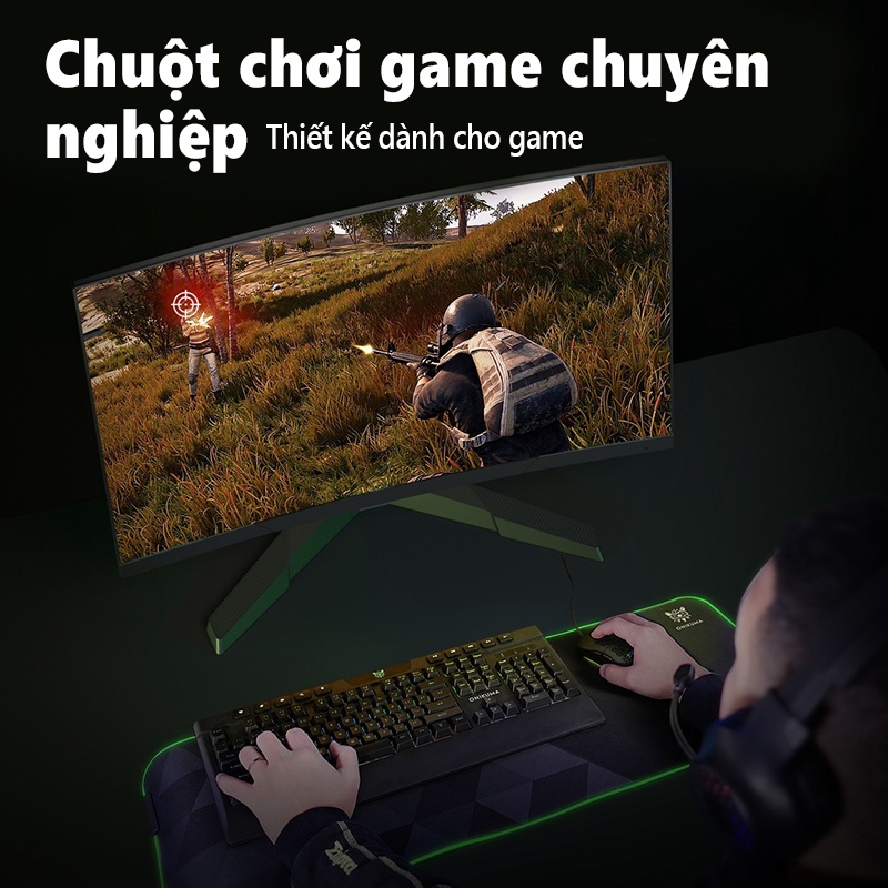 Chuột chơi game có dây ONIKUMA CW911 Đen trắng với đèn RGB
