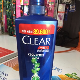 Dầu gội Clear Men bạc hà coll sport 630g
