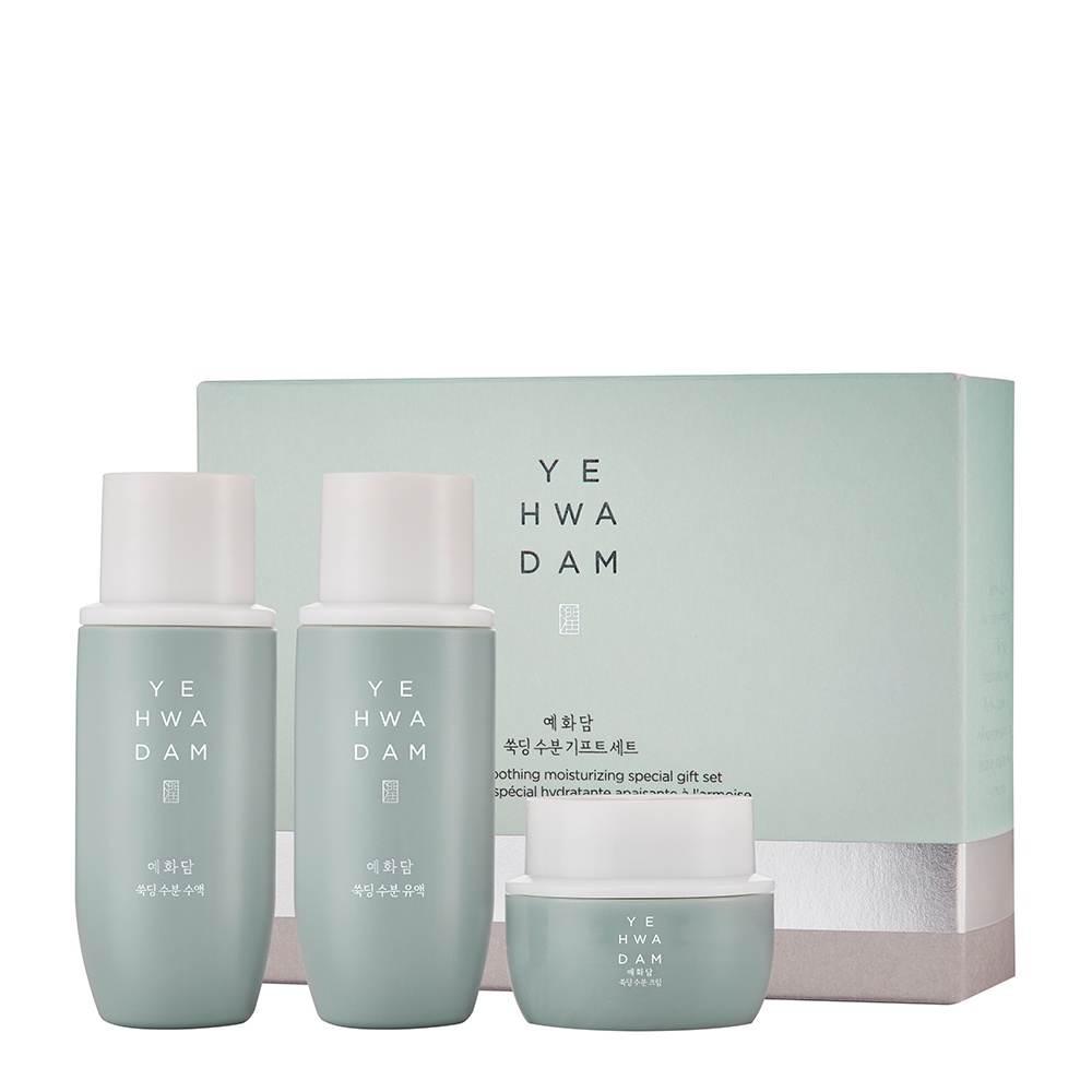 Bộ Sản Phẩm Dưỡng Ẩm Thefaceshop  Yehwadam Artemisia Soothing Moisturizing Special Gift Set (3pcs)(01/06/2023)