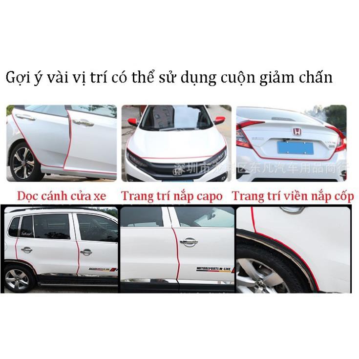 5.6m chỉ cao su trang trí nội ngoại thất ô tô chống chạm trầy xước cửa xe hơi