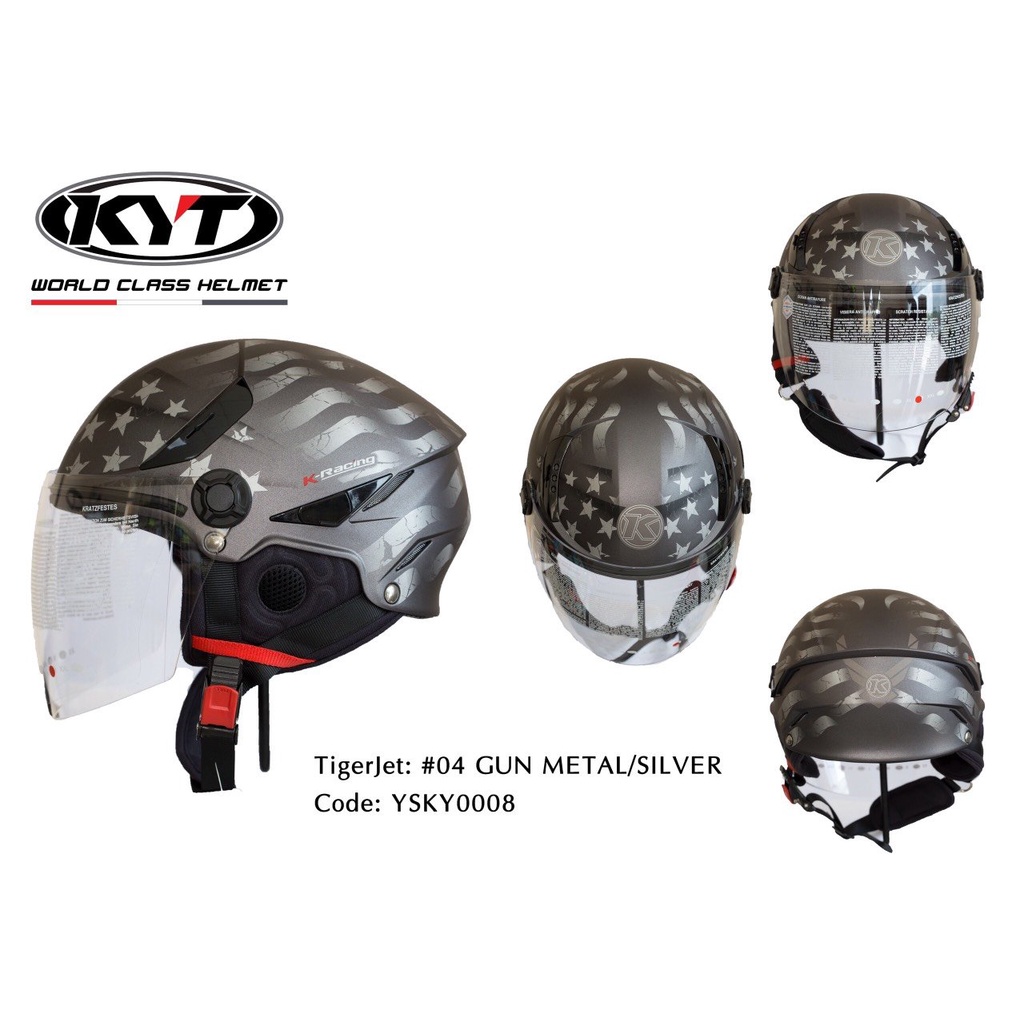 Nón bảo hiểm 3/4 KYT Tiger Jet cao cấp mẫu mới nhất