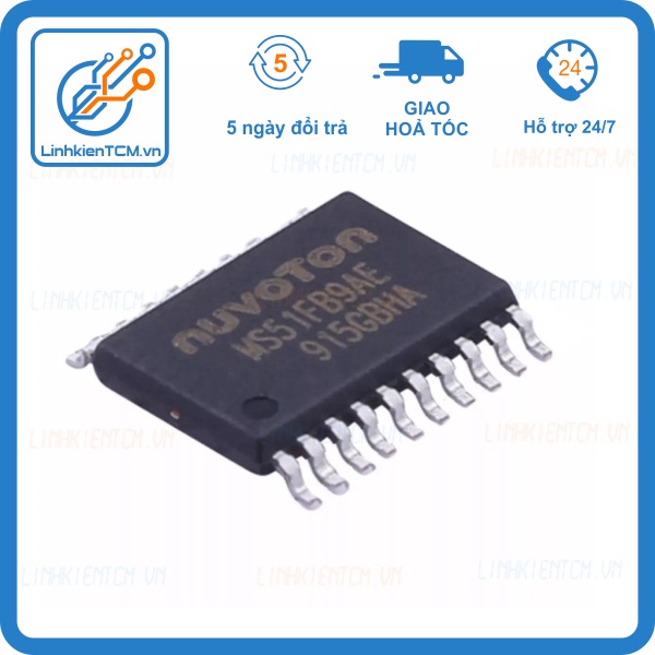Vi điều khiển Nuvoton MS51FB9AE Thay thế N76E003 và STM8S003 N76E003AT20 SOP20