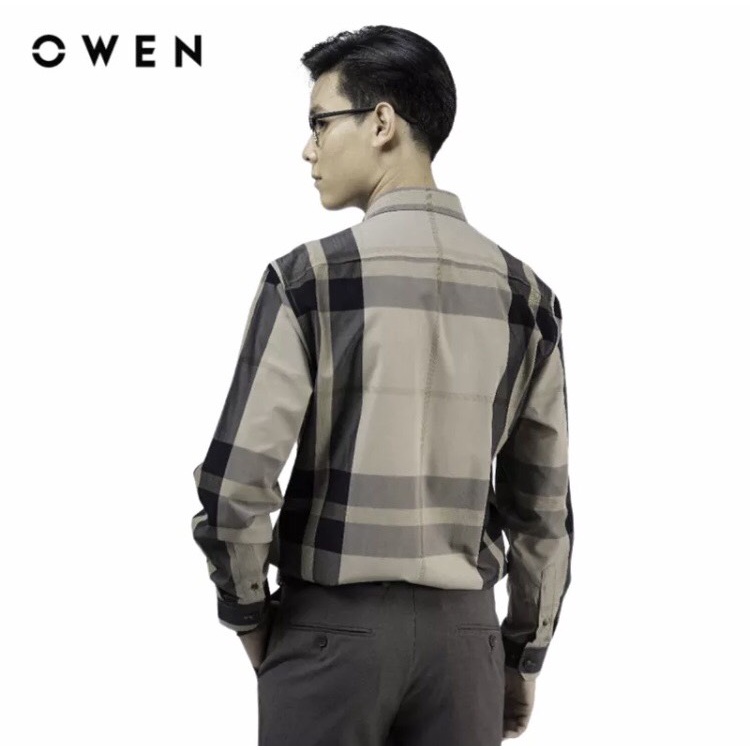Áo sơ mi dài tay Nam Owen Bamboo Regular Fit Be - AR220149DT
