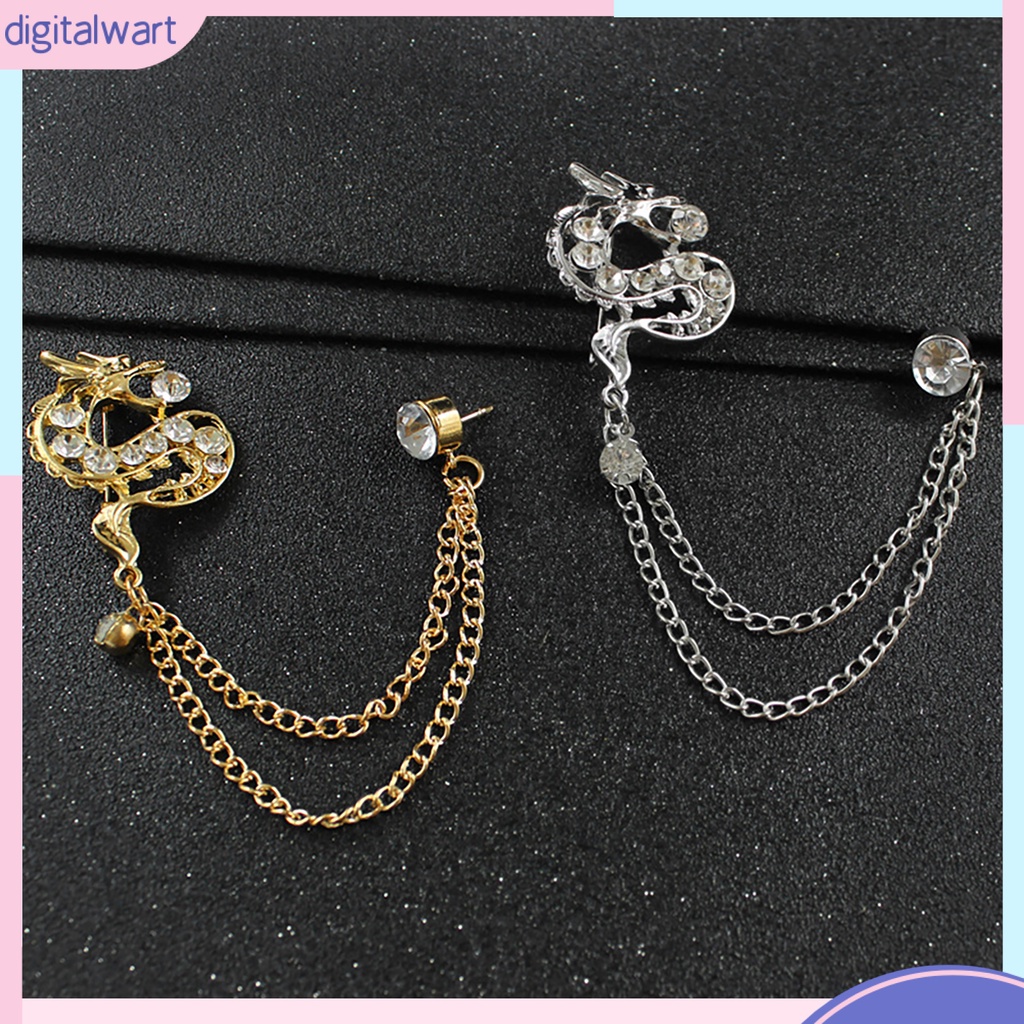 Huy hiệu cài áo hình rồng Trung Hoa đính đá thời trang