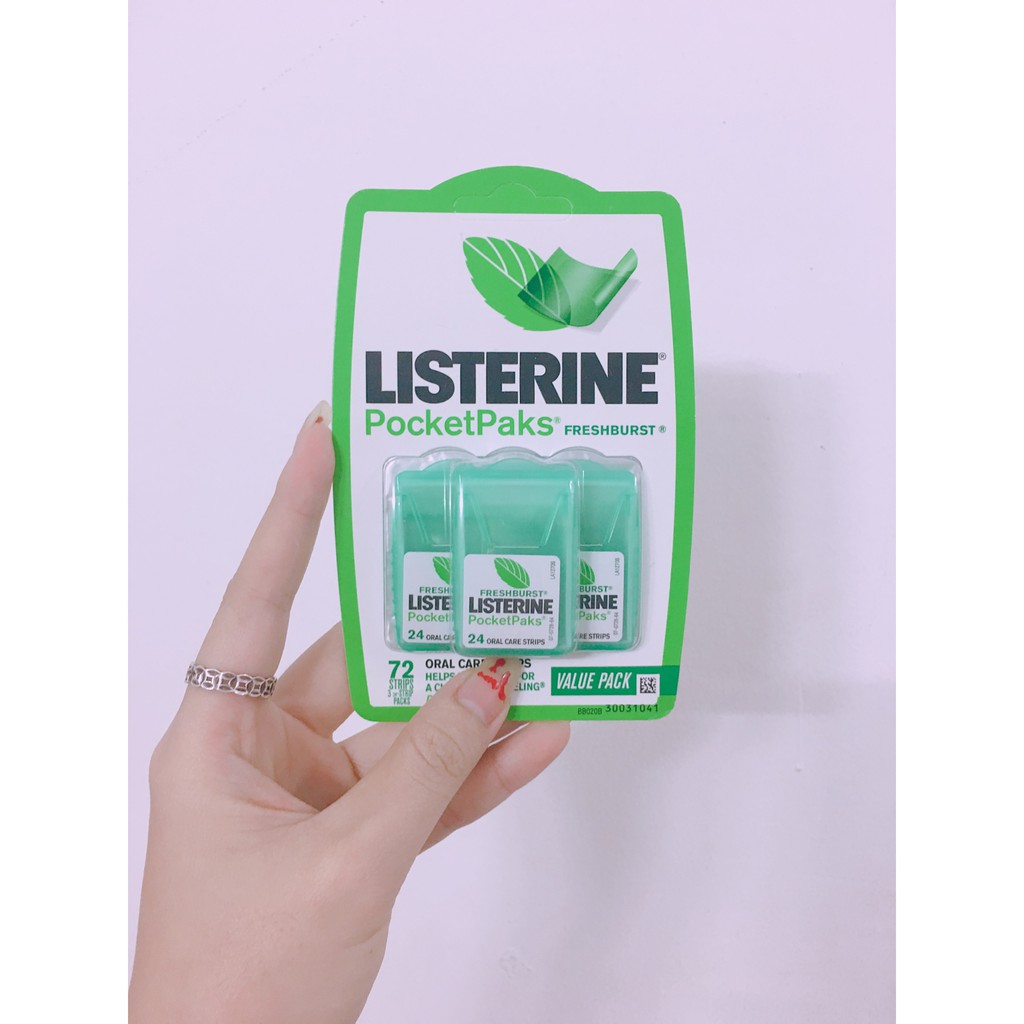 Set 3 Miếng Ngậm Thơm Miệng Listerine Pocketpaks