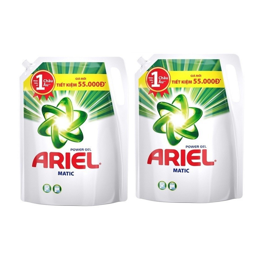 Nước giặt Ariel Matic cho máy giặt cửa trước túi 2.4kg hương tươi mát rực rỡ (MỚI)